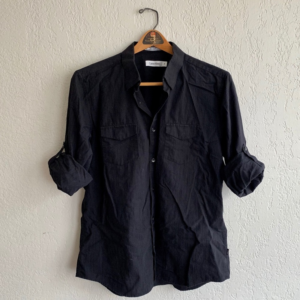 💥SOLD💥 Calvin Klein Black Pinstripe Button Down